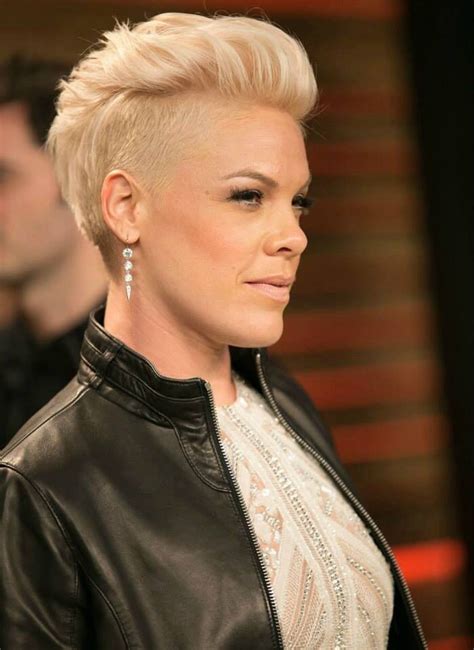 pink singer hair cut